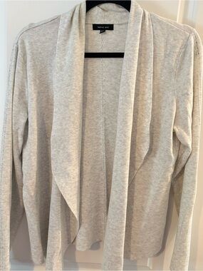 Verve Ami Women's Open-Front Oatmeal Heather grey Cardigan Sweater